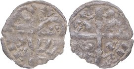 1188-1230. Alfonso IX (1188-1230). Santiago de Compostela. Dinero. Núñez 118.2. Ve. 0,54 g. Sin cruz ni punto en patas delanteras. MBC. Est.30.