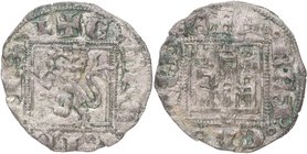 1312-1350. Alfonso XI (1312-1350). León . Dinero (Noven en otros catálogos). Mar 191.3. Ve. 0,80 g. Roel sobre la torre derecha y roel delante del leó...