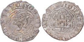 1406-1454. Juan II (1406-1454). Burgos. Blanca. Mar 811. Ve. 1,99 g. Gran parte de plateado original. MBC+. Est.30.