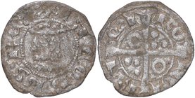 1327-1335. Jaime II, conde de Barcelona (1327-1335). Barcelona. Óbolo. Cy 1847. Ve. 0,44 g. Escasa así. MBC-. Est.50.