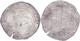 1469-1504. Reyes Católicos (1469-1504). Sevilla. 1 Real. Cy 2718. Ag. 3,39 g. MBC-. Est.60.