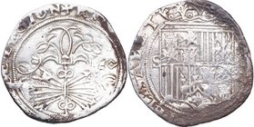 1469-1504. Reyes Católicos (1469-1504). Sevilla. 2 Reales. D. Cy 2774. Ag. 10,91 g. MBC. Est.100.