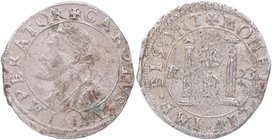 1623. Felipe II (1556-1598). (en nombre de Carlos V). Besançon (Borgoña). 1/8 Teston. DM 107. Gros 1623. Ag. 2,29 g. Anv. + MONETA · CIV · IMP · BISON...