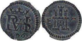 1606 dC. Felipe III (1598-1621). Segovia. 1 Maravedí. Cal-861. Cu-Ni. Encapsulada por NN Coins (nº 2762876-014) como XF 45. EBC. Est.140.