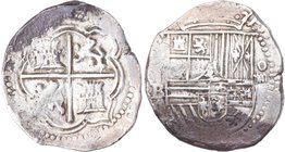 1598-1610. Felipe III (1598-1621). Potosí. 4 Reales. B. Cy 4708. Ag. 13,53 g. MBC-. Est.80.