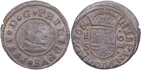 1661. Felipe IV (1621-1665). Segovia. 16 Maravedís. S. Jarabo-Sanahuja-M578. Cy 5411. Ae. 2,80 g. EBC-. Est.30.
