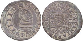 1661. Felipe IV (1621-1665). Sevilla. 16 Maravedís. R. J&S M-600. Ve. 3,74 g. MBC. Est.30.