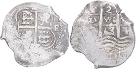 1643. Felipe IV (1621-1665). Potosí. 2 Reales. Calicó 727. Ag. 7,19 g. MBC-. Est.100.