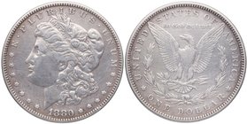 1880 dC. Estados Unidos. Rutherford B. Hayes (1877-1881). 1 Dólar. Morgan. KM-110. Ag. 26,53 g. MBC+. Est.50.