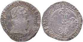 1578. Francia. Enrique III (1574-1589). Angers. 1 Franco. Ciani 1427. Duplessy 1130. Ag. 7,22 g. Anv. + HENRICVS. III. D. G. [FR]AN. ET. POL. REX., (L...