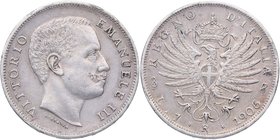 1906-R. Italia. VICTOR MANUEL III. Roma. 1 Lira. KM-32. Ar. 5,00 g. EBC. Est.45.