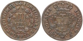 1774. Portugal. Juan V. 3 Reis. KM 260. Cu . 4,45 g. EBC- / EBC. Est.30.