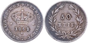 1861. Portugal. Luis I . 50 Reis . KM# 493. Ag. 1,27 g. EBC / MBC+. Est.20.