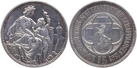 1865. Suiza. Tiro. 5 Francos. Ag. EBC+. Est.110.