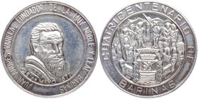 1977. Venezuela. Barinas. Medalla. Cuatricentenario de la fundación de Barinas. Ag. Muy bella. SC. Est.25.