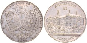 1901. Alfonso XIII (1886-1931). Moneda local gallega. Mondariz (Pontevedra). Ficha conmemorativa Mondariz. Grabador ER. Metal Blanco. 11,01 g. A los e...