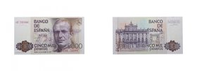 1979. Juan Carlos I (1975-2014). Fabrica Nacional de Moneda y Timbre. 5.000 Pesetas. Ed 478a. Impreso en calcografía y litografía. Juan Carlos I /Pala...