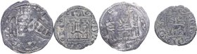 1158-1284. Reino de Castilla y León. Alfonso VIII (1158-1214) y Alfonso X (1252 -1284). Ceca no visible. Lote 2 monedas Óbolo y Dinero. FAB-280. Ve. B...