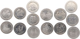 1994, 1995, 1996, 1997, 1998, 1999 y 2000 dC. España. Juan Carlos I. Lote de 7 monedas de 200 pesetas. Cy-18108, 18109, 18110, 18111, 18112, 18119 . N...