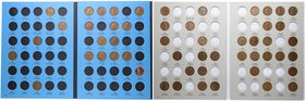 1909 a 1974. Estados Unidos. Lote de 78 moedas de 1 centavo (Lincoln cent). KM.201.  2 Albunes originales "Oficial Whitman coin folder".
La mayoria de...