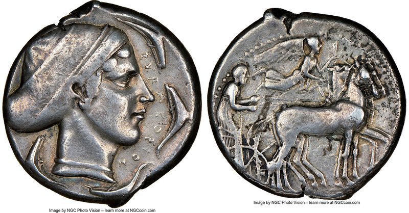 SICILY. Syracuse. Second Democracy (ca. 430-420 BC). AR tetradrachm (26mm, 16.94...