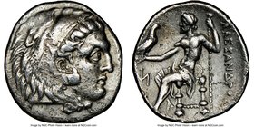 MACEDONIAN KINGDOM. Alexander III the Great (336-323 BC). AR drachm (19mm, 1h). NGC VF. Posthumous issue of Miletus ca. 295/0-275/0 BC. Head of Heracl...