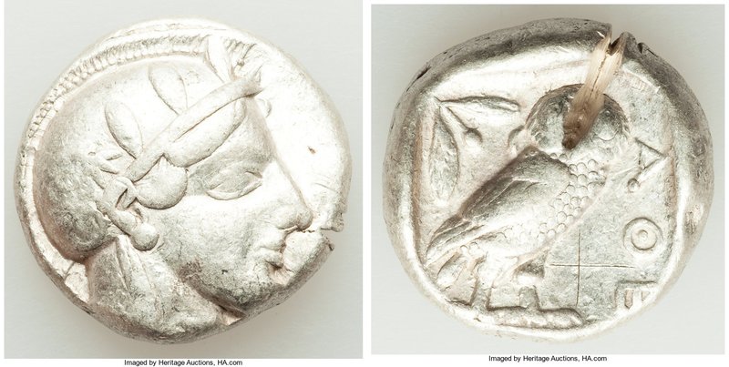 ATTICA. Athens. Ca. 455-440 BC. AR tetradrachm (23mm, 17.15 gm, 8h). About VF, b...
