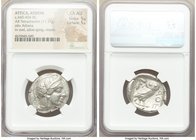 ATTICA. Athens. Ca. 440-404 BC. AR tetradrachm (26mm, 17.17 gm, 1h). NGC Choice AU 5/5 - 5/5. Mid-mass coinage issue. Head of Athena right, wearing cr...