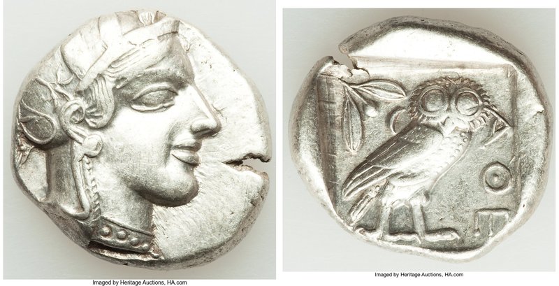ATTICA. Athens. Ca. 440-404 BC. AR tetradrachm (26mm, 17.14 gm, 10h). VF. Mid-ma...