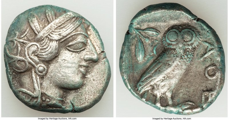 ATTICA. Athens. Ca. 440-404 BC. AR tetradrachm (26mm, 16.85 gm, 9h). VF. Mid-mas...