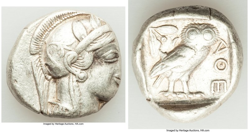 ATTICA. Athens. Ca. 440-404 BC. AR tetradrachm (25mm, 17.11 gm, 9h). Fine, smoot...
