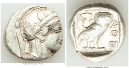 ATTICA. Athens. Ca. 440-404 BC. AR tetradrachm (25mm, 17.11 gm, 9h). Fine, smoothing. Mid-mass coinage issue. Head of Athena right, wearing crested At...