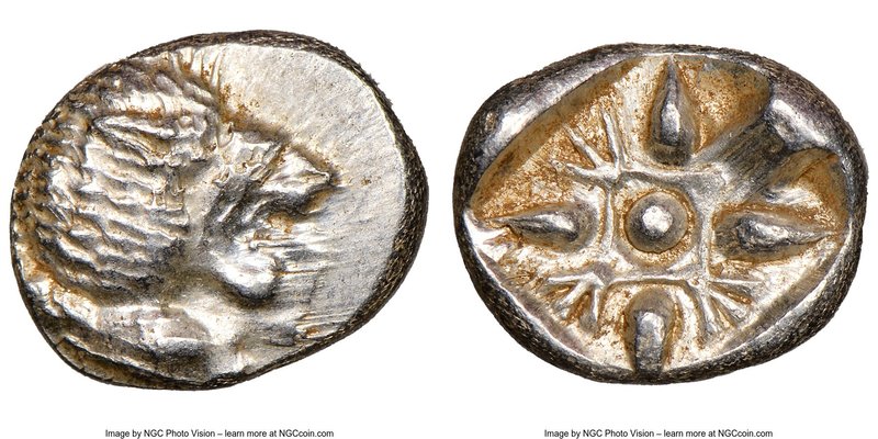 IONIA. Miletus. Ca. late 6th-5th centuries BC. AR obol (10mm). NGC AU. Milesian ...