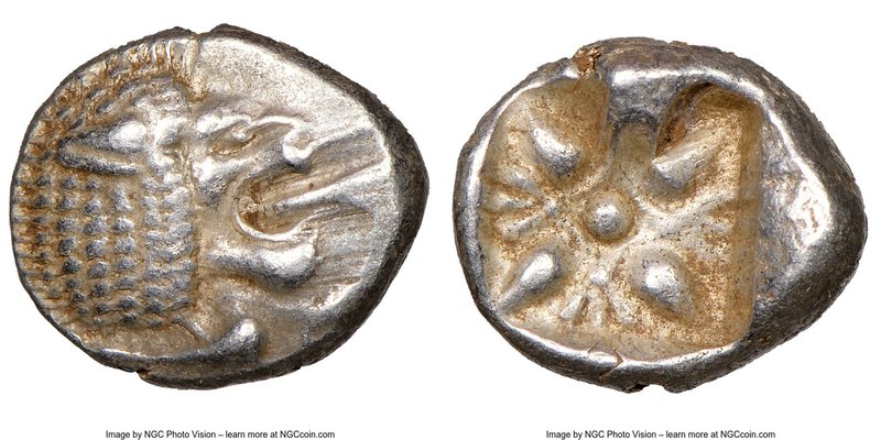 IONIA. Miletus. Ca. late 6th-5th centuries BC. AR obol (10mm). NGC Choice XF. Mi...