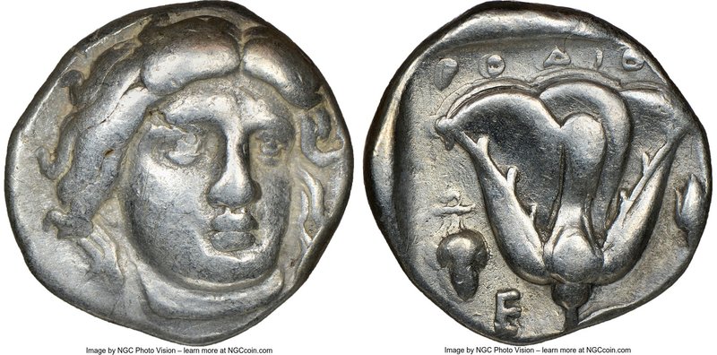 CARIAN ISLANDS. Rhodes. Ca. 340-305 BC. AR didrachm (18mm, 12h). NGC VF. Ca. 340...
