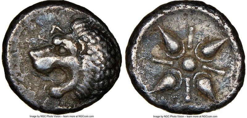 CARIAN SATRAPS. Hecatomnus (ca. 395/1-377 BC). AR drachm (16mm). NGC VF. Head of...