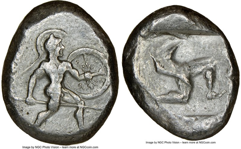 PAMPHYLIA. Aspendus. Ca. mid-5th century BC. AR stater (22mm, 1h). NGC VF. Helme...