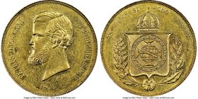Pedro II gold 20000 Reis 1856 AU58 NGC, KM468. From the Santa Cruz Collection

HID09801242017