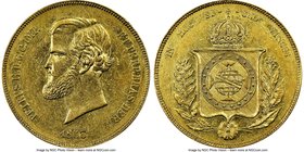 Pedro II gold 20000 Reis 1863 AU55 NGC, KM468. From the Santa Cruz Collection

HID09801242017