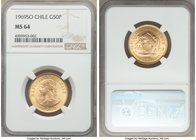 Republic gold 50 Pesos 1969-So MS64 NGC, Santiago mint, KM169.

HID09801242017