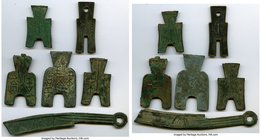6-Piece Lot of Uncertified Ancient Spade & Knife Money, An interesting group of Warring States period coinage, grades averaging VF. We note that the k...