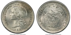 Republic 50 Centavos 1907 MS62 PCGS, Bogota mint, KM186.2, Restrepo-413.3.

HID09801242017