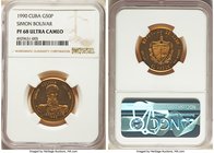Republic gold Proof 50 Pesos 1990 PR68 Ultra Cameo NGC, KM281. AGW 0.4994 oz.

HID09801242017