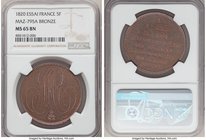 Louis XVIII bronze Medallic Essai 5 Francs 1820 MS65 Brown NGC, Maz-795A. 37mm. By N. Tiolier.

HID09801242017