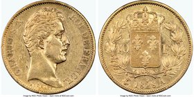 Charles X gold 40 Francs 1828-A AU53 NGC, Paris mint, KM721.1.

HID09801242017