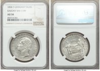 Saxony. Johann Taler 1858-F AU58 NGC, Dresden mint, KM1199.

HID09801242017