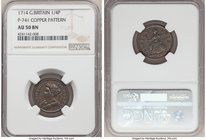 Anne copper Pattern Farthing 1714 AU50 Brown NGC, KM537, Peck-741.

HID09801242017