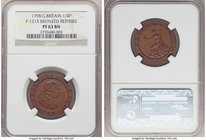 George III bronzed Proof Restrike Farthing 1798 PR63 Brown NGC, Peck-1215.

HID09801242017