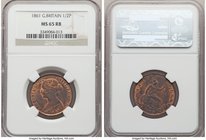 Victoria 1/2 Penny 1861 MS65 Red and Brown NGC, KM748.2, S-3956.

HID09801242017