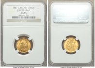 Victoria gold 1/2 Sovereign 1887 MS65 NGC, KM766. Jubilee Head.

HID09801242017